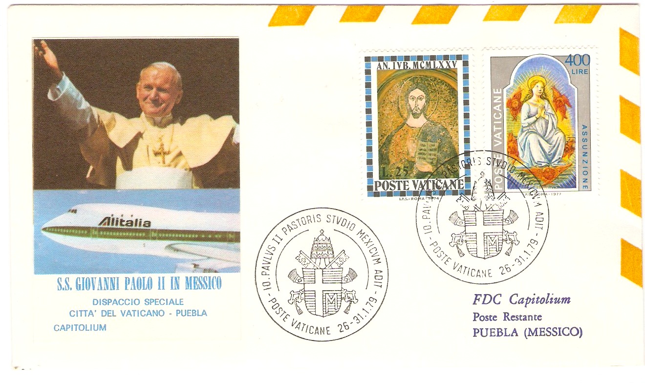 Vatican City 1979 Papal Visit to Mexico Souvenir Cover